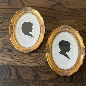 Vintage Silhouette Portrait Frames Handmade by Artist Gold Professional Framed